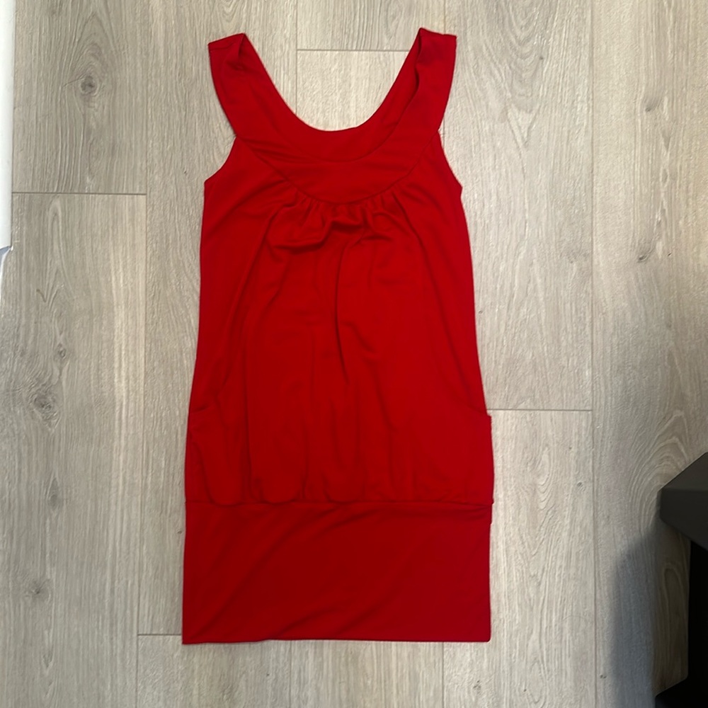 Red mini dress